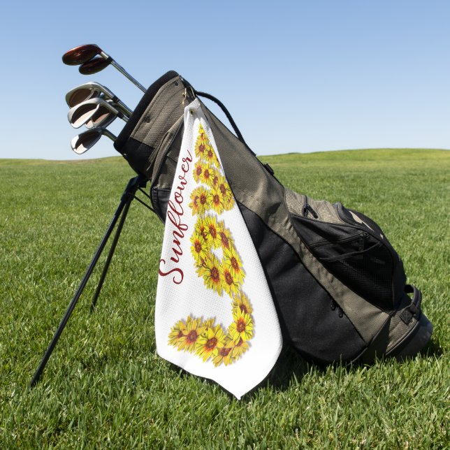 Sunflower Love Golf Towel (Green)