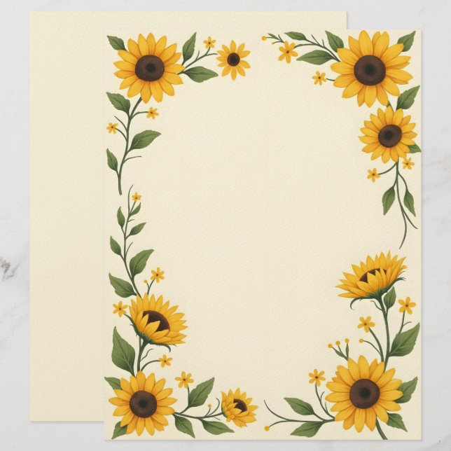 Sunflower Love Letterhead (Front/Back)