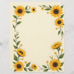 Sunflower Love Stationery Paper