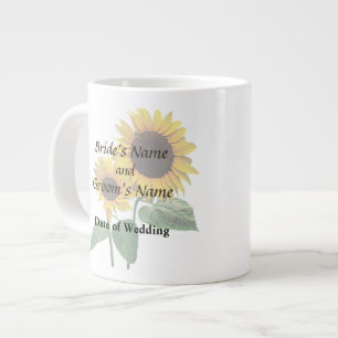 Sunflower Love Wedding Products Large Coffee Mug