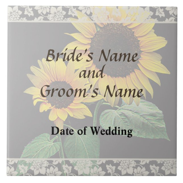 Sunflower Love Wedding Products Tile (Front)