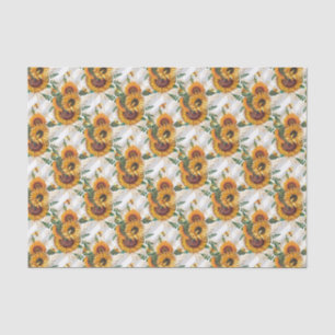 Sunflower Lover Bee Honeycomb Pattern Tissue Paper