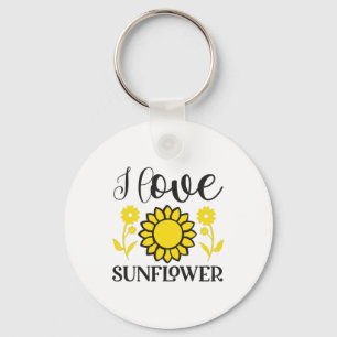Sunflower Lover I Love Sunflower Keychain