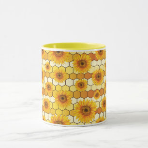 Sunflower Lovers and bees, Bright Kitchen Decor Mug