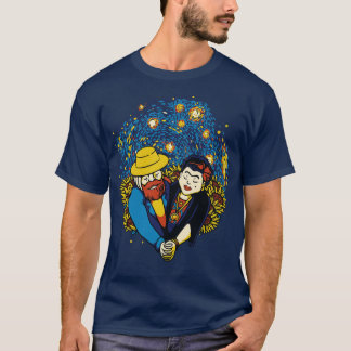 Sunflower Lovers Frida and Van Gogh by Tobe Fonsec T-Shirt