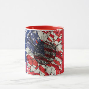 Sunflower Lovers patriot, Bright Kitchen Decor Mug