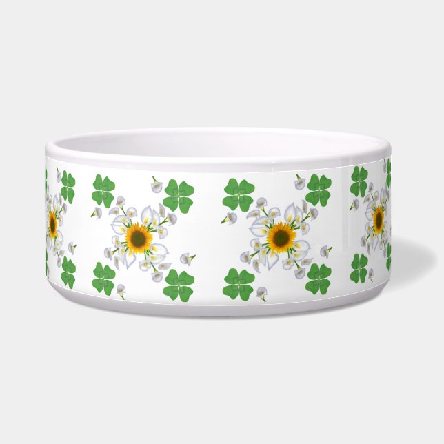 sunflower, lucky clover and calla lily (Left)