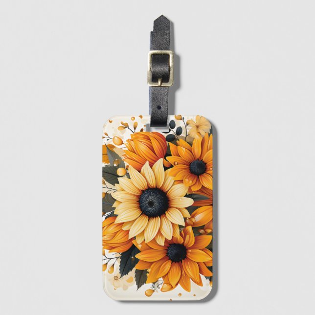 Sunflower luggage tag (Front Vertical)