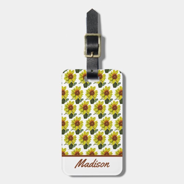 Sunflower Luggage Tags (Front Vertical)
