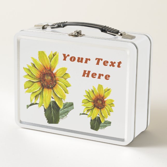Sunflower Lunch Box - Optional Personalization (Front)