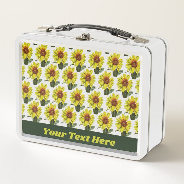 Sunflower Lunch Box - Optional Personalization (Front)