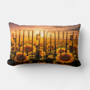 Sunflower Luxury Botanical Floral Decor Lumbar Pillow