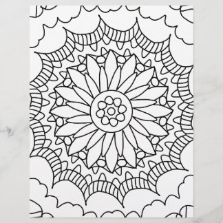Sunflower Mandala Colouring Page