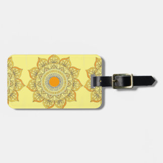 Sunflower Mandala Luggage Tag