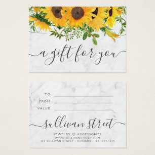 Sunflower Marble Petite entreprise Certificat cade