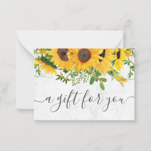Sunflower Marble Small Business Gift Certificate Card
