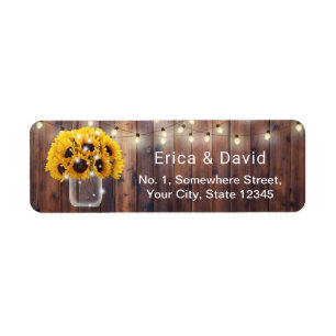 Sunflower Mason Jar String Lights Rustic Wedding