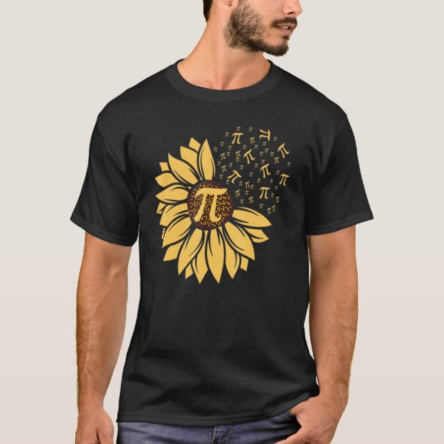 Sunflower Math Nerd Shirt Pi Symbol T shirt Pi Day (Front)