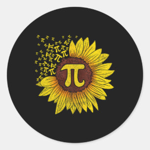 Sunflower Math Nerd Teacher Shirt  Classic Round Sticker