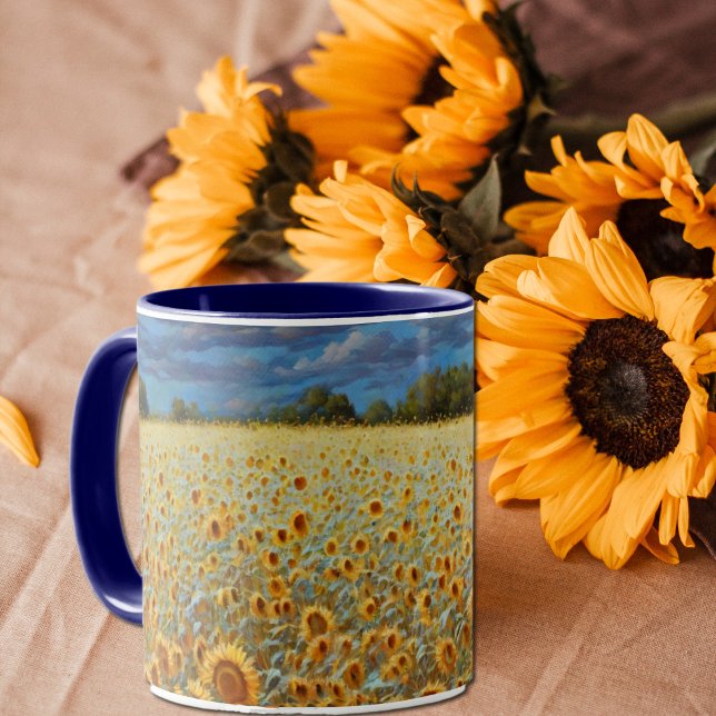 Sunflower Meadow and Sky Art Mug Cup (Creator Uploaded)