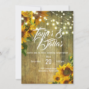 Sunflower Meadow   Rustic Floral Design Invitation