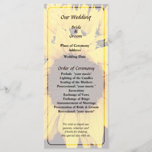 Sunflower Medallion Wedding Program