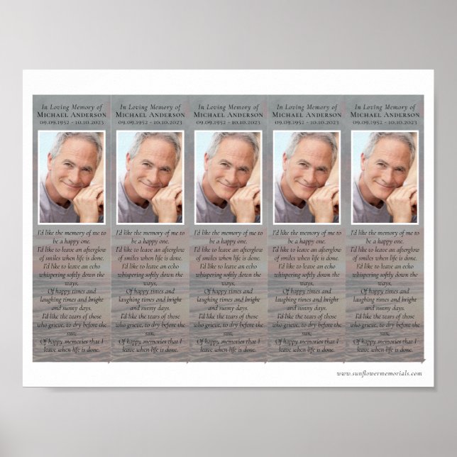 Sunflower Memorial Bookmarks Poster (Front)