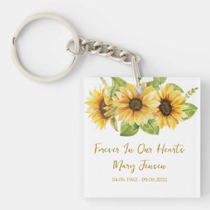 Sunflower Memorial Funeral Photo Keychain