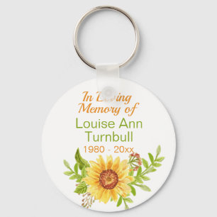 Sunflower Memorial In Loving Memory of Keychain