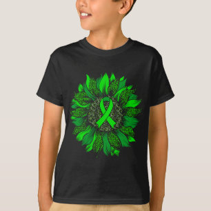 Sunflower Mental Health Awareness Green Ribbon Wom T-Shirt
