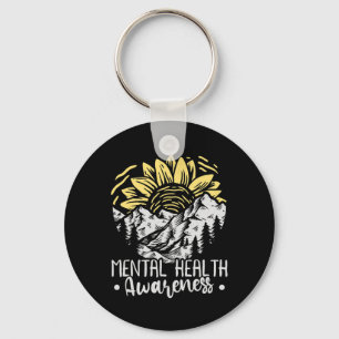 Sunflower Mental Health Awareness Month  Keychain