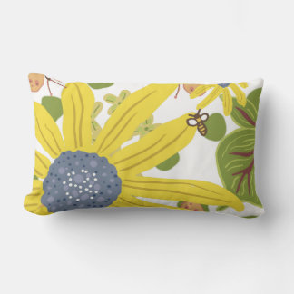 Sunflower mixed arrangement lumbar pillow