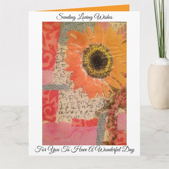 Sunflower Mixed-Media Card (Front)