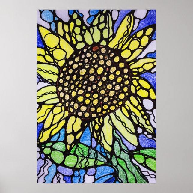 Sunflower Modern Art Poster (Front)