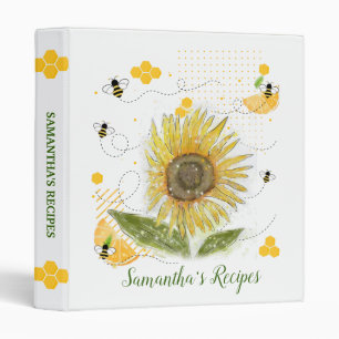 Sunflower Modern Cookbook Recipe Binder