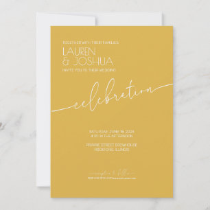 Sunflower • Modern Minimalist Script Wedding Invitation
