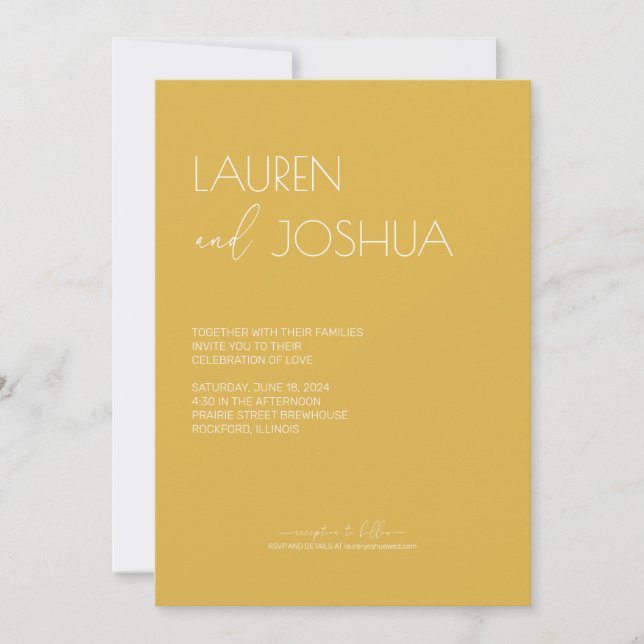 Sunflower • Modern Minimalist Script Wedding Invitation (Front)