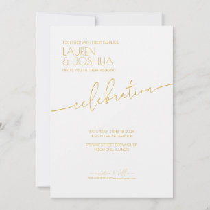 Sunflower • Modern Minimalist Script Wedding Invitation