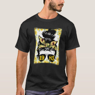 Sunflower Mom Born In 1983 Birthday Gardening Woma T-Shirt