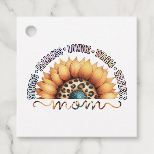 Sunflower Mom Favour Tags (Front)