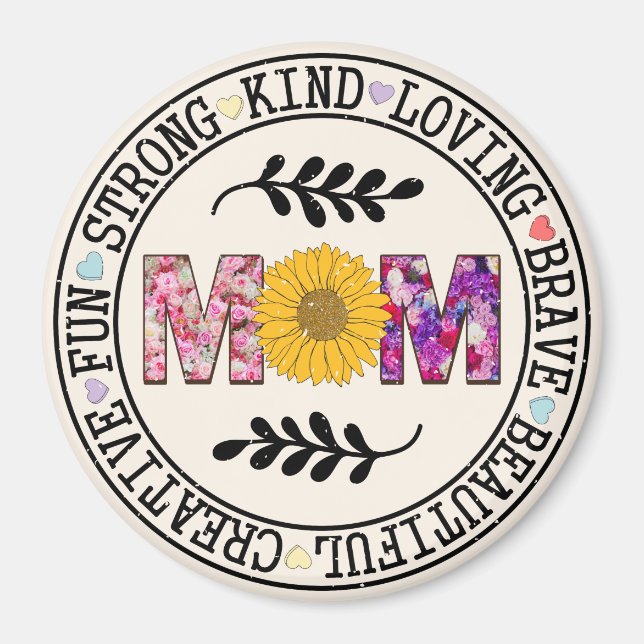 Sunflower Mom Magnet (Front)