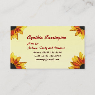 Sunflower Mommy Calling Card