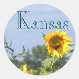 Sunflower Monarch Classic Round Sticker