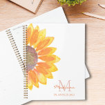 Sunflower Monogram 2025 Planner<br><div class="desc">This floral planner is decorated with a yellow watercolor sunflower and monogram in stylish typography.
It is easily customizable and a great gift for a sunflower lover.
Original Watercolor © Michele Davies.</div>