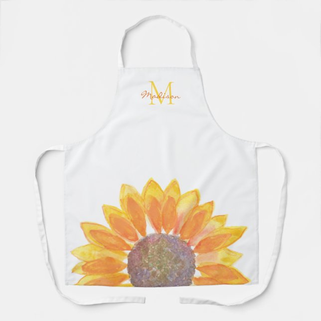 Sunflower Monogram Apron (Front)