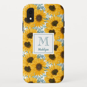 Sunflower Monogram Floral Case-Mate iPhone Case