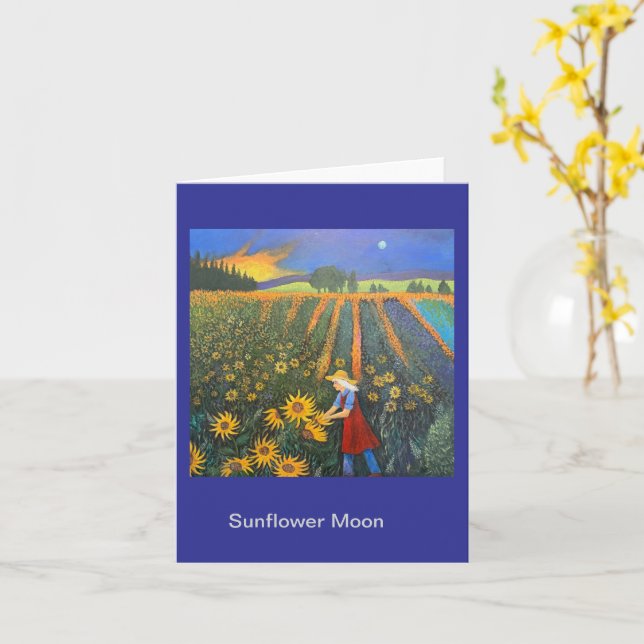 Sunflower Moon Card (Yellow Flower)
