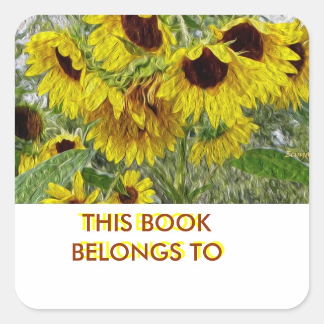 Sunflower Morn Book Plate Stickers (Front)