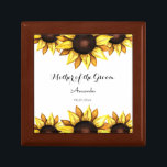 Sunflower Mother of the groom Wedding  Gift Box<br><div class="desc">Sunflower Mother of the Groom Wedding Gift Box with Mother of the Groom,  title,  name,  date and Watercolor Floral Sunflower Art. More products with this design are in the collection below.</div>