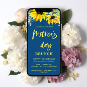 Sunflower Mother's day Brunch Digital Invitation